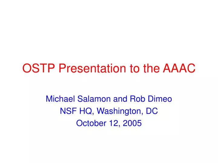 ostp presentation to the aaac