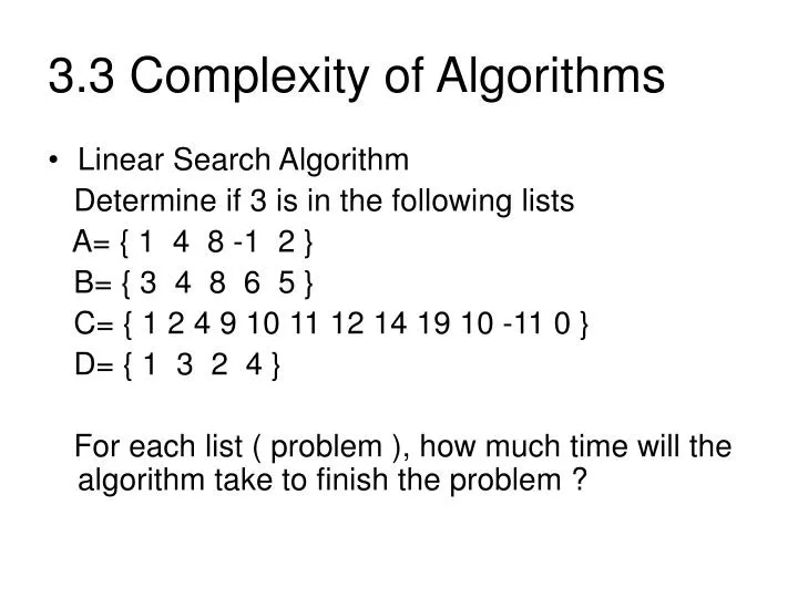 3 3 complexity of algorithms