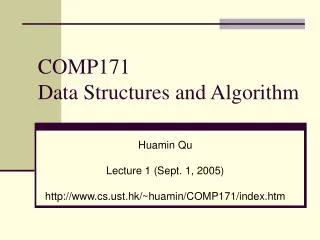 COMP171 Data Structures and Algorithm