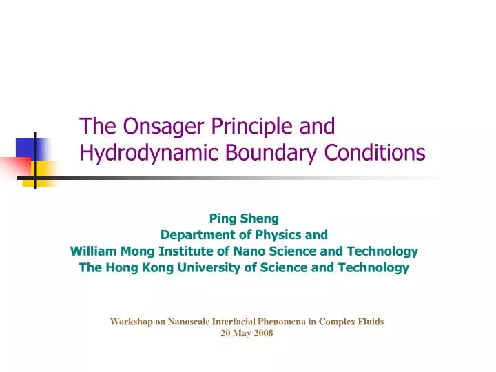 the onsager principle and hydrodynamic boundary conditions