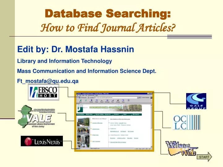 database searching how to find journal articles