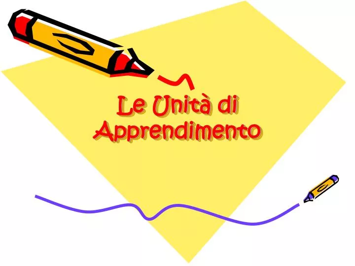 le unit di apprendimento