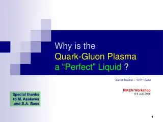 Why is the Quark-Gluon Plasma a “Perfect” Liquid ?