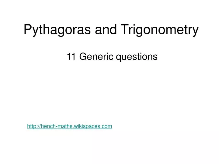 pythagoras and trigonometry