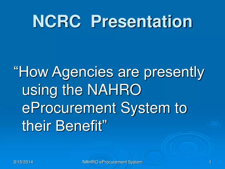ncrc presentation