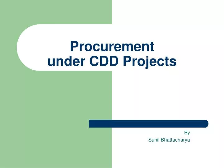 procurement under cdd projects