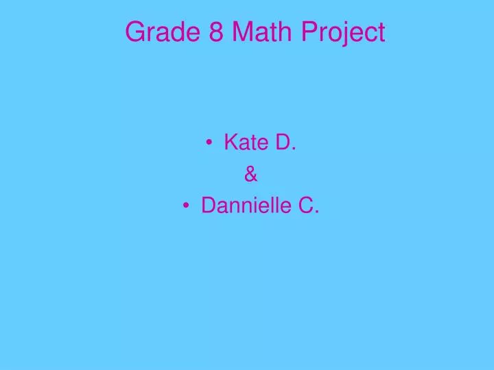 grade 8 math project