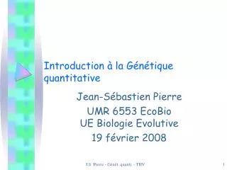 Introduction à la Génétique quantitative