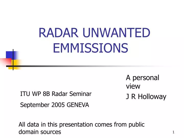 radar unwanted emmissions