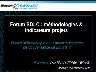 forum sdlc m thodologies indicateurs projets