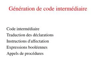 g n ration de code interm diaire