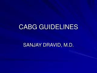 CABG GUIDELINES