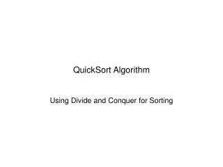 QuickSort Algorithm