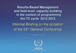 Results-Based Management and field-level capacity building in the context of programming the TC cycle 2012-2013