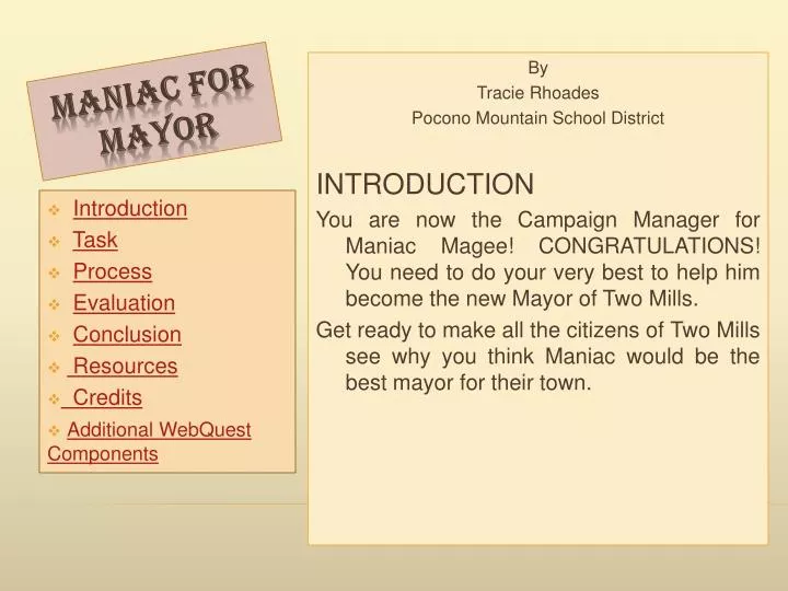 maniac for mayor