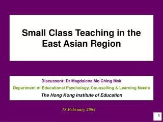 Small Class Teaching in the East Asian Region