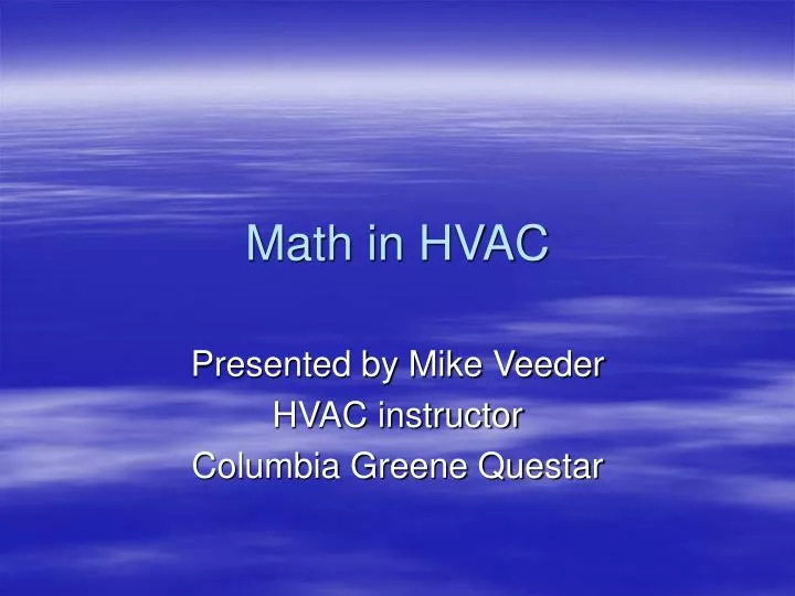 math in hvac