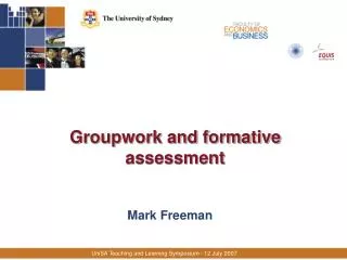 Groupwork and formative assessment