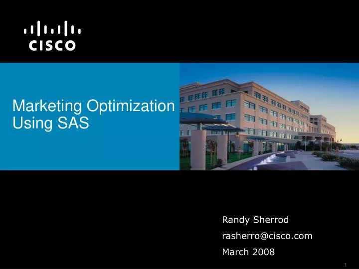 marketing optimization using sas