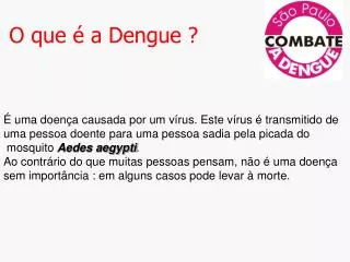 O que é a Dengue ?