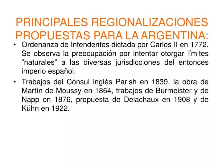 principales regionalizaciones propuestas para la argentina