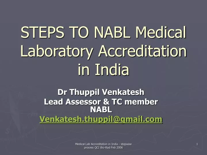 steps to nabl medical laboratory accreditation in india