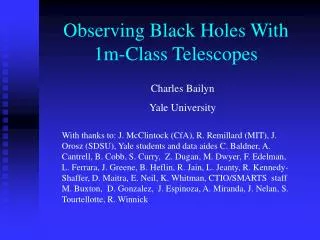Observing Black Holes With 1m-Class Telescopes