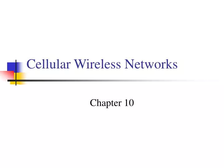 cellular wireless networks