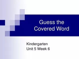guess the covered word