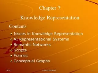 Chapter 7 Knowledge Representation