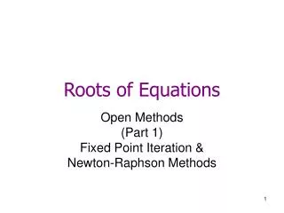 Roots of Equations