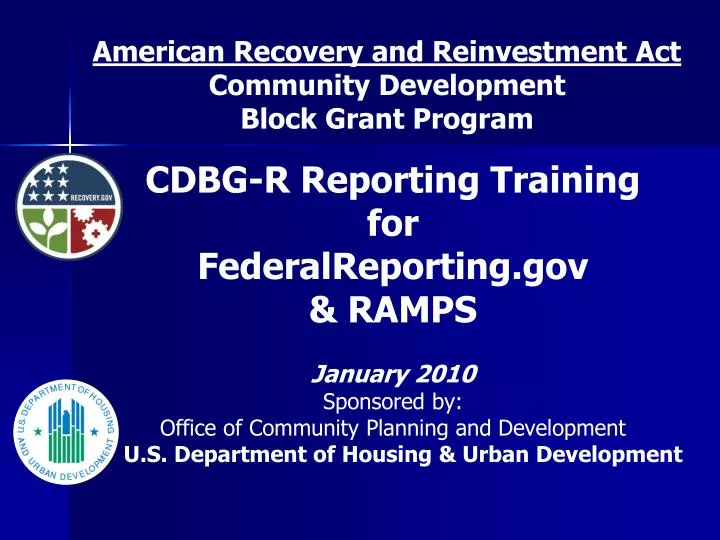 american recovery and reinvestment act community development block grant program
