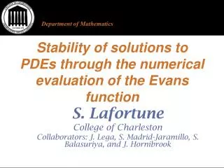 Stability of solutions to PDEs through the numerical evaluation of the Evans function