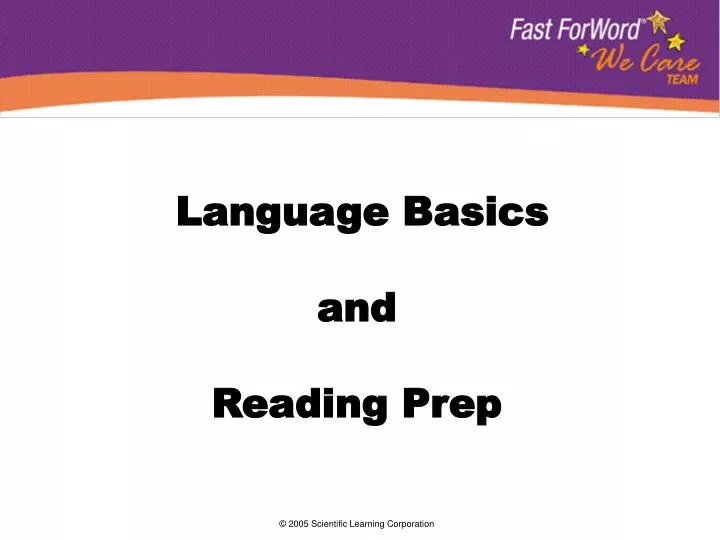 language basics and reading prep
