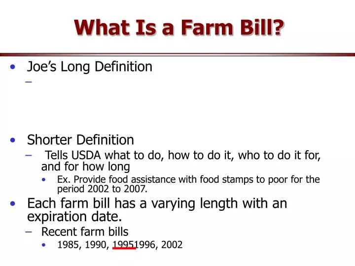 what is a farm bill