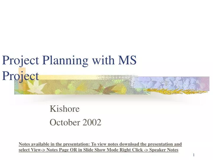 project planning with ms project