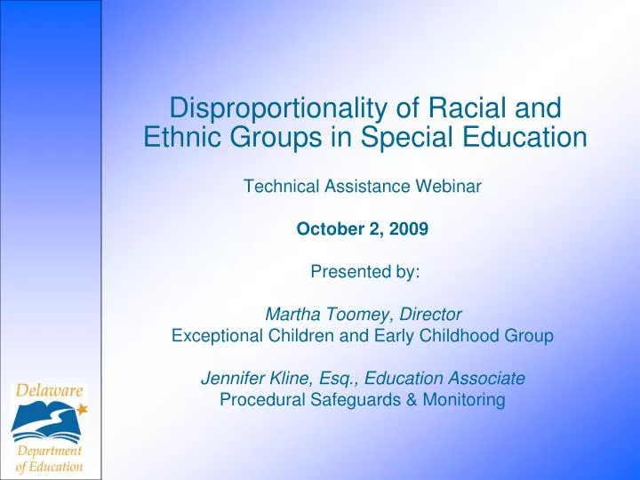 disproportionality of racial and ethnic groups in special education