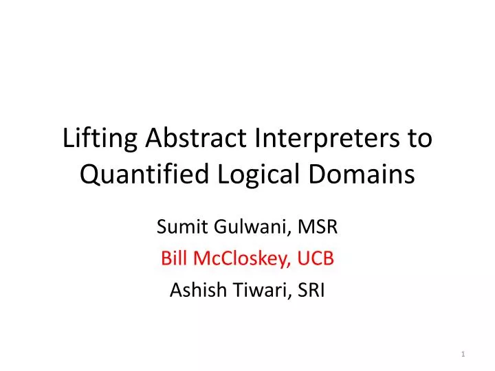 lifting abstract interpreters to quantified logical domains