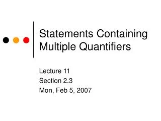 Statements Containing Multiple Quantifiers