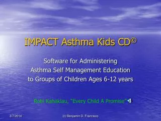 IMPACT Asthma Kids CD ©