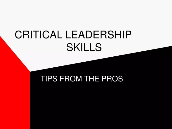 critical leadership skills