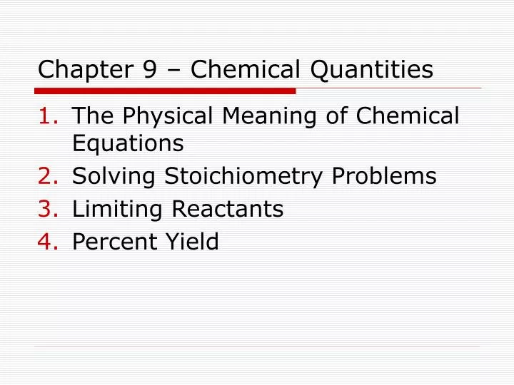 chapter 9 chemical quantities