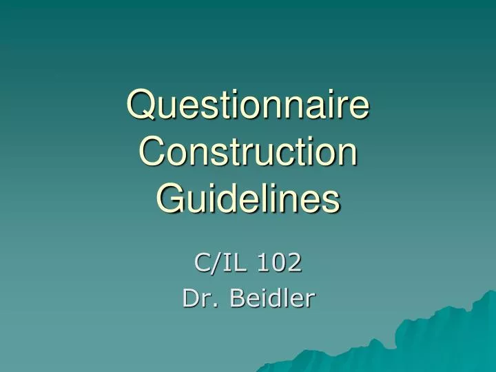 questionnaire construction guidelines