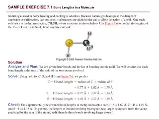 SAMPLE EXERCISE 7.1 Bond Lengths in a Molecule