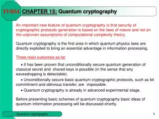 CHAPTER 15 : Quantum cryptography