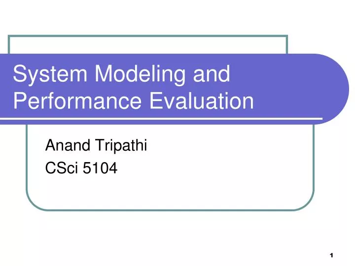 system modeling and performance evaluation
