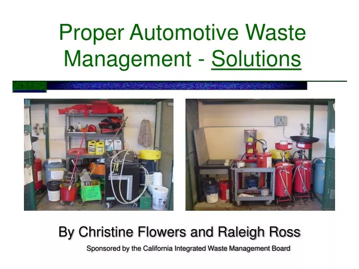 proper automotive waste management solutions