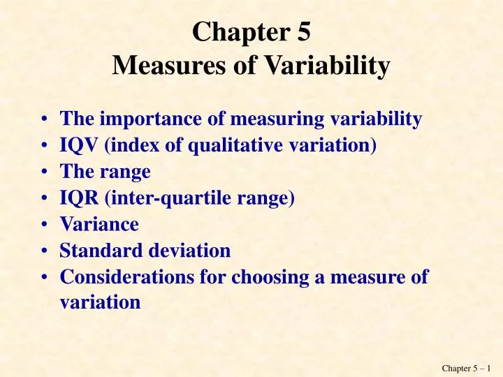 chapter 5 measures of variability