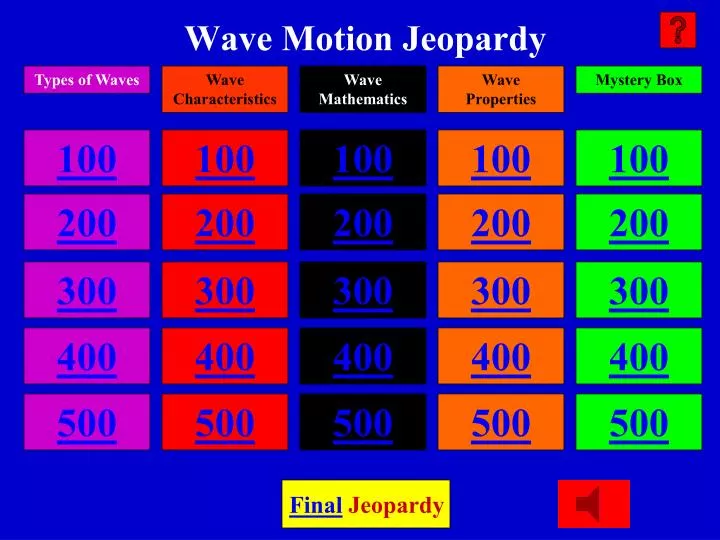 wave motion jeopardy