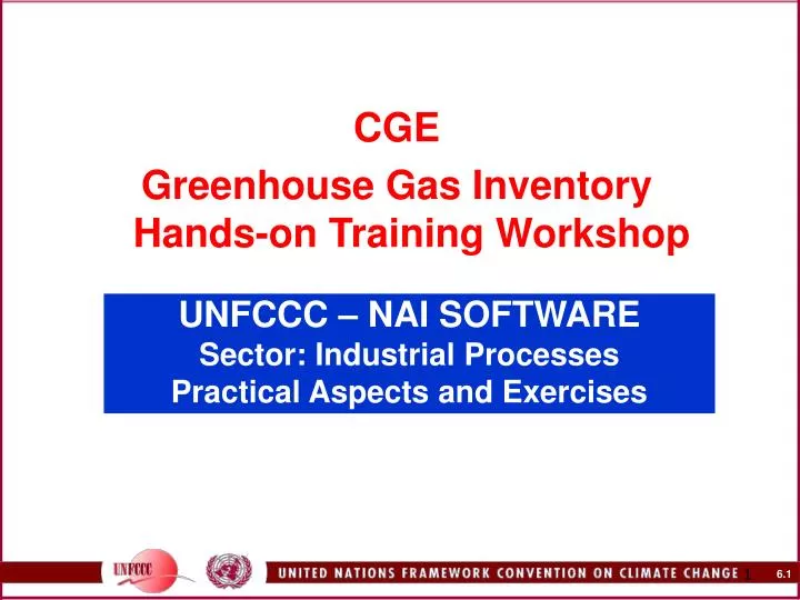 unfccc nai software sector industrial processes practical aspects and exercises